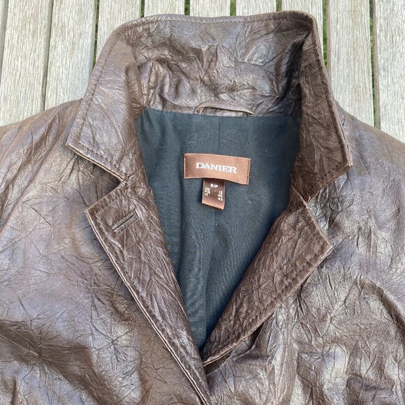 Danier Brown Distressed Leather Jacket | Size Small - Picture 5 of 16